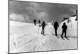 St. Moritz Skiers-null-Mounted Photographic Print