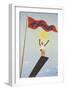 St Moritz Travel Poster, Art Deco Diving Board Woman, 1930's-null-Framed Giclee Print