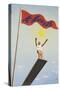 St Moritz Travel Poster, Art Deco Diving Board Woman, 1930's-null-Stretched Canvas