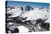 St. Moritz with Skiing Area Corviglia and St. Moritzersee, Aerial Picture, Switzerland-Frank Fleischmann-Stretched Canvas