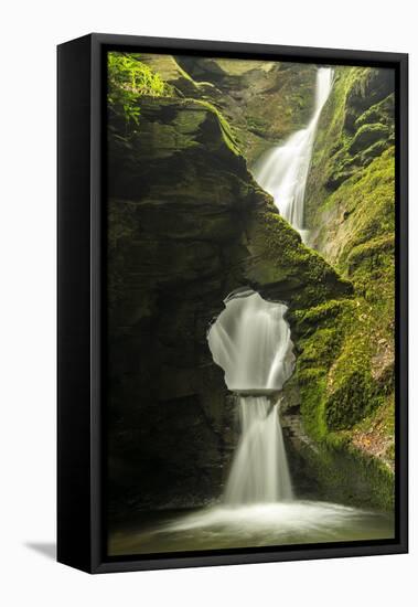 St Nectan'S Kieve, A Sixty Foot Waterfall, Saint Nectan'S Glen-Ross Hoddinott-Framed Stretched Canvas