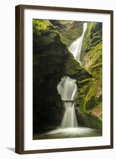 St Nectan'S Kieve, A Sixty Foot Waterfall, Saint Nectan'S Glen-Ross Hoddinott-Framed Photographic Print