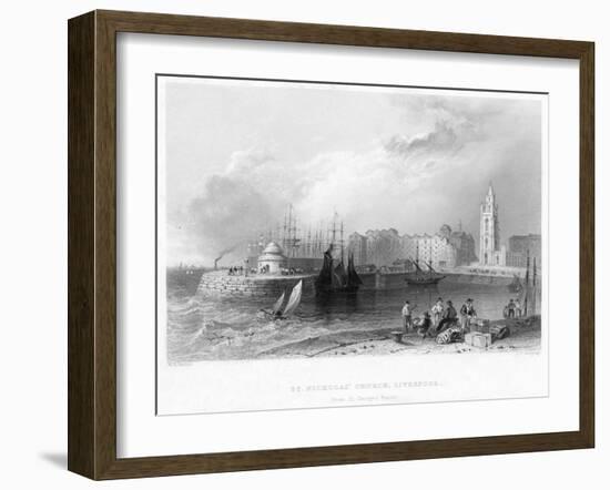 St Nicholas' Church, Liverpool, 1841-William Henry Bartlett-Framed Giclee Print