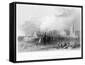 St Nicholas' Church, Liverpool, 1841-William Henry Bartlett-Framed Stretched Canvas