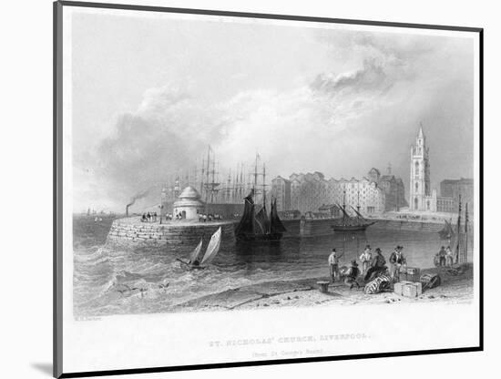 St Nicholas' Church, Liverpool, 1841-William Henry Bartlett-Mounted Giclee Print