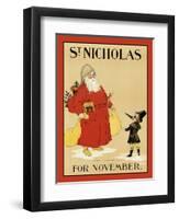 St. Nicholas For November. "St Nicholas Or Your Life!"-null-Framed Art Print