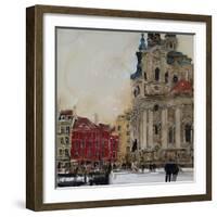 St Nicholas from the Square, Prague-Susan Brown-Framed Giclee Print