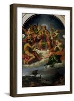 St. Nicholas in Glory with Saints-Lorenzo Lotto-Framed Giclee Print