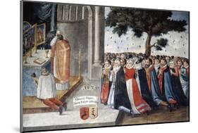 St. Nicholas of Flue Life Cycle with Crowd at Mass Said by Saint, 1623-Sebastian Gisig-Mounted Giclee Print