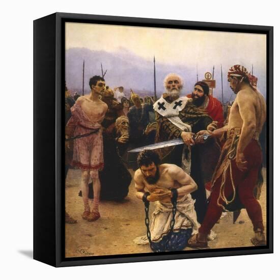 St Nicholas Saving Three Innocents from Execution, C1888-Il'ya Repin-Framed Stretched Canvas