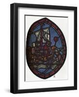 'St Nicholas window in the Jerusalem Chamber of Westminster Abbey: Nicholas and the false pilgrim'-Unknown-Framed Giclee Print