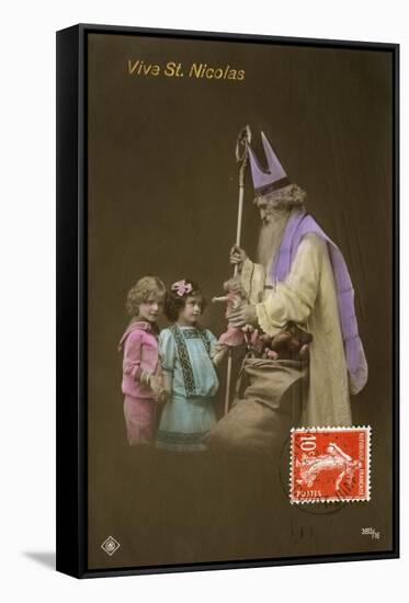 St Nicolas Brings Gifts-null-Framed Stretched Canvas