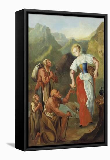 St. Notburga, Distributing Alms to the Poor-Johann Georg Hoettinger-Framed Stretched Canvas