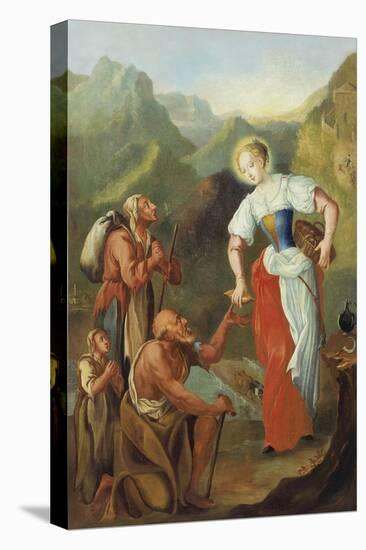 St. Notburga, Distributing Alms to the Poor-Johann Georg Hoettinger-Stretched Canvas