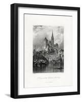 St Omer and the Cathedral, Strasbourg, France, 19th Century-W Richardson-Framed Giclee Print