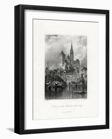 St Omer and the Cathedral, Strasbourg, France, 19th Century-W Richardson-Framed Giclee Print