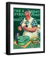 "St. Paddy Cake for Policemen," Saturday Evening Post Cover, March 16, 1940-Albert W. Hampson-Framed Giclee Print