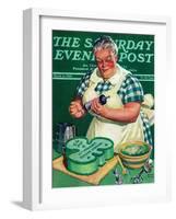 "St. Paddy Cake for Policemen," Saturday Evening Post Cover, March 16, 1940-Albert W. Hampson-Framed Giclee Print