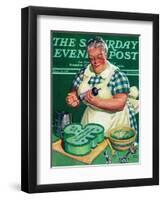 "St. Paddy Cake for Policemen," Saturday Evening Post Cover, March 16, 1940-Albert W. Hampson-Framed Giclee Print