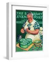 "St. Paddy Cake for Policemen," Saturday Evening Post Cover, March 16, 1940-Albert W. Hampson-Framed Giclee Print