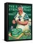 "St. Paddy Cake for Policemen," Saturday Evening Post Cover, March 16, 1940-Albert W. Hampson-Framed Stretched Canvas