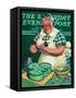 "St. Paddy Cake for Policemen," Saturday Evening Post Cover, March 16, 1940-Albert W. Hampson-Framed Stretched Canvas