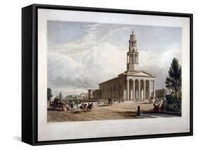 St Pancras New Church on the Euston Road, London, C1822-T Kearnan-Framed Stretched Canvas