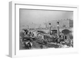 St. Patrick's Bridge and a Paddle Steamer at the Quay, Cork, Ireland, C.1890-Robert French-Framed Giclee Print