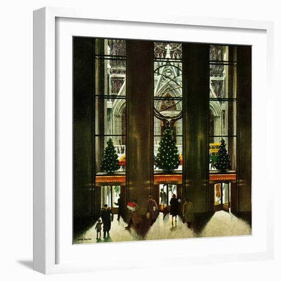 "St. Patrick's Cathedral at Christmas," December 3, 1949-John Falter-Framed Giclee Print