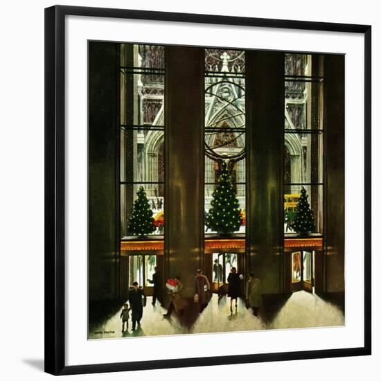 "St. Patrick's Cathedral at Christmas," December 3, 1949-John Falter-Framed Giclee Print