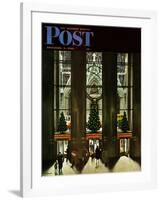 "St. Patrick's Cathedral at Christmas," Saturday Evening Post Cover, December 3, 1949-John Falter-Framed Giclee Print