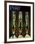 "St. Patrick's Cathedral at Christmas," Saturday Evening Post Cover, December 3, 1949-John Falter-Framed Giclee Print