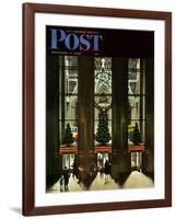 "St. Patrick's Cathedral at Christmas," Saturday Evening Post Cover, December 3, 1949-John Falter-Framed Giclee Print