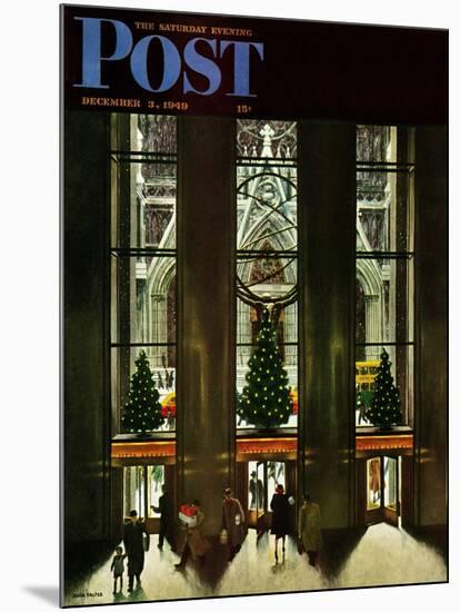 "St. Patrick's Cathedral at Christmas," Saturday Evening Post Cover, December 3, 1949-John Falter-Mounted Giclee Print