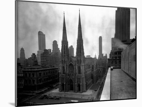 St. Patrick's Cathedral, Rooftop View-null-Mounted Photographic Print