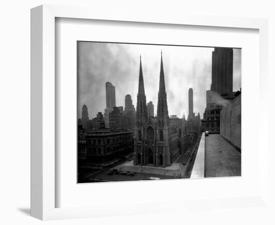 St. Patrick's Cathedral, Rooftop View-null-Framed Photographic Print