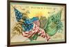 St. Patrick's Day, American and Irish Flags-null-Framed Art Print