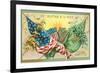 St. Patrick's Day, American and Irish Flags-null-Framed Art Print