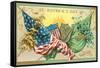 St. Patrick's Day, American and Irish Flags-null-Framed Stretched Canvas