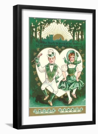 St. Patrick's Day, Dancing Leprechauns-null-Framed Art Print