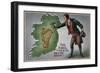 St. Patrick's Day Greeting - Irishman Offering Shamrocks to Ireland-Lantern Press-Framed Art Print