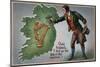 St. Patrick's Day Greeting - Irishman Offering Shamrocks to Ireland-Lantern Press-Mounted Art Print