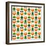 St. Patrick's Day Pattern-Mrs Opossum-Framed Art Print