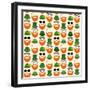 St. Patrick's Day Pattern-Mrs Opossum-Framed Art Print