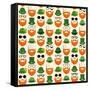 St. Patrick's Day Pattern-Mrs Opossum-Framed Stretched Canvas