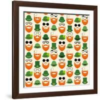 St. Patrick's Day Pattern-Mrs Opossum-Framed Art Print