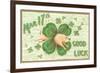 St. Patrick's Day, Pig and Shamrock-null-Framed Premium Giclee Print