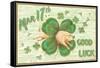 St. Patrick's Day, Pig and Shamrock-null-Framed Stretched Canvas