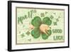 St. Patrick's Day, Pig and Shamrock-null-Framed Art Print