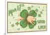 St. Patrick's Day, Pig and Shamrock-null-Framed Art Print